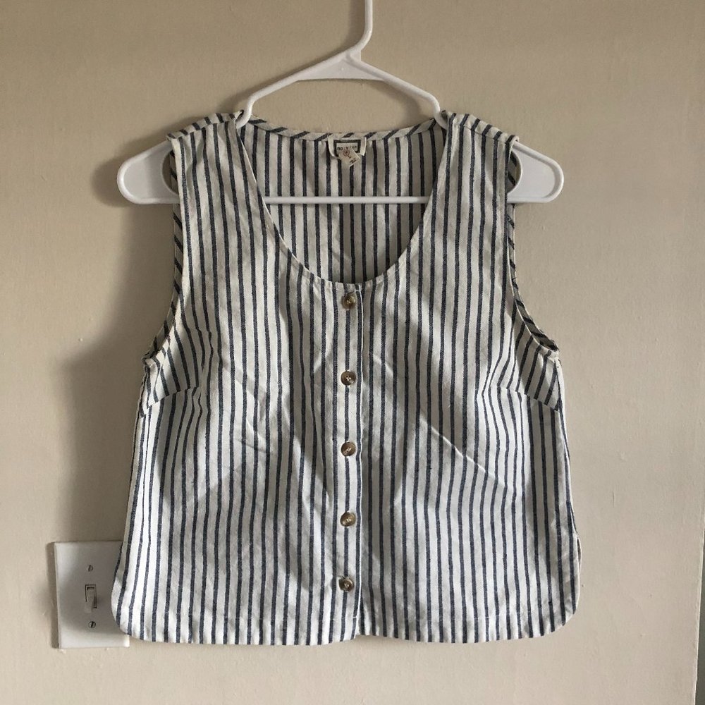 Mo:Vint Cute Linen Striped Tank